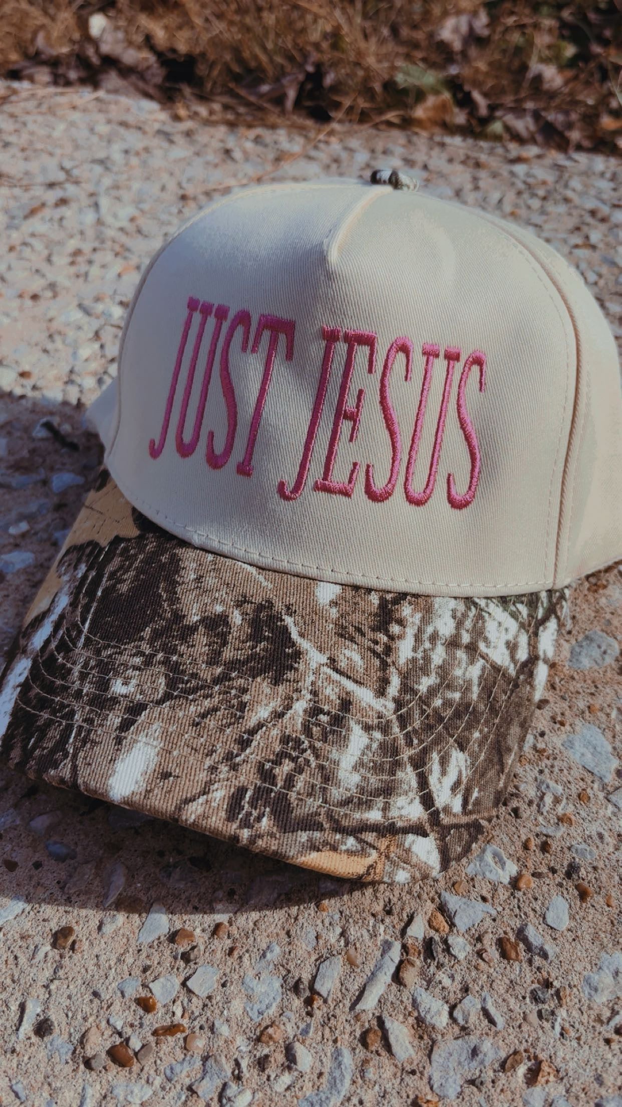 “JUST JESUS” Camo SnapBack Cap (Pre-Order)