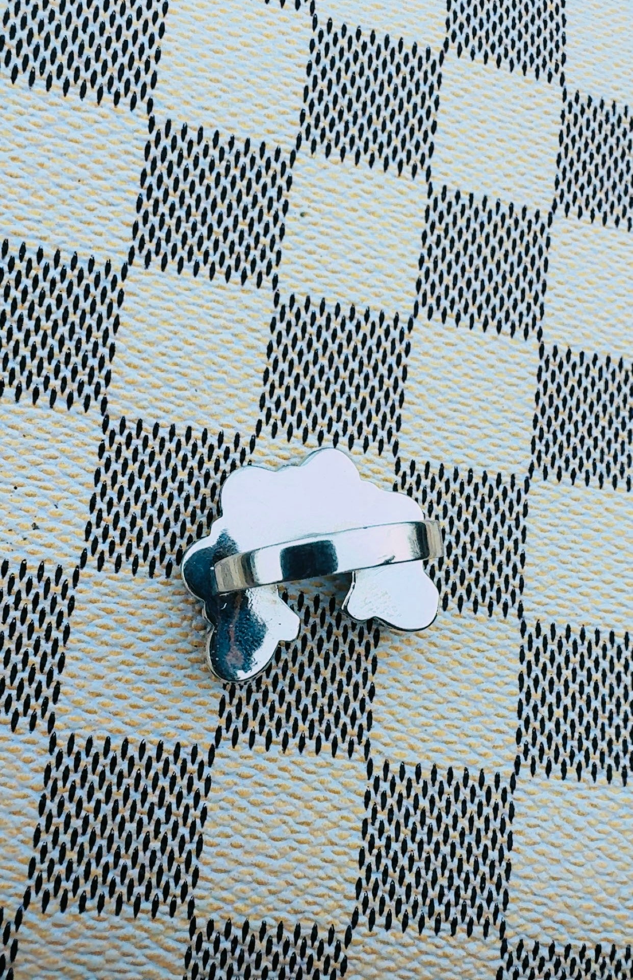 YELLOW PRADA STAINLESS STEEL CHAIN NECKLACE/HONEY DAHLIA STERLING SILVER NAJA RING SET (adjustable)