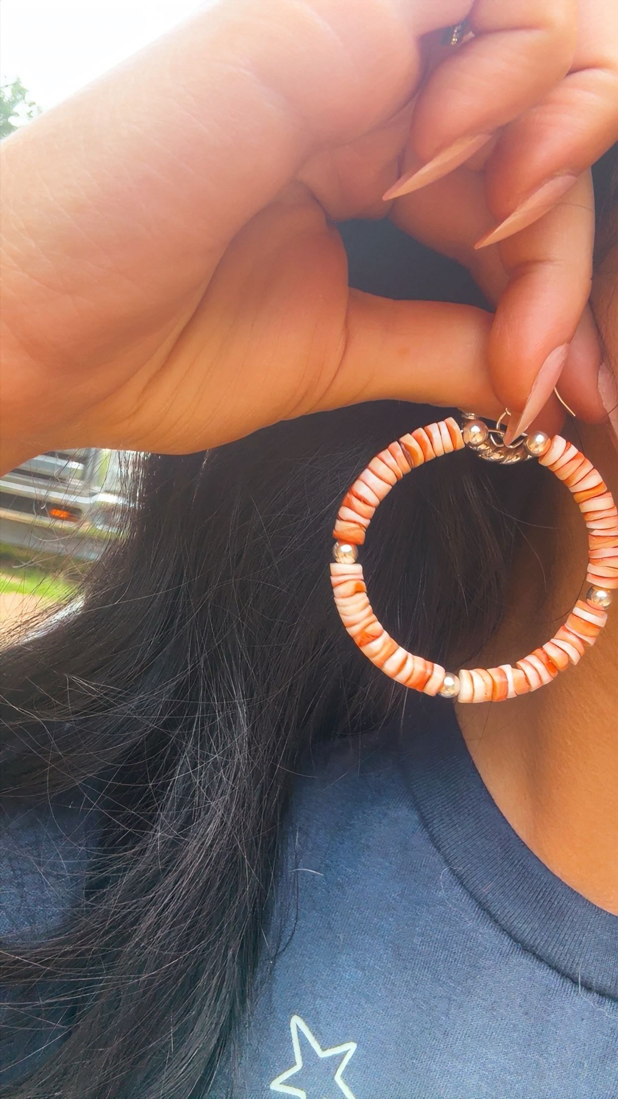 NATIVE MADE STERLING DROP: Navajo/Native Made & Strung 925 Pieces