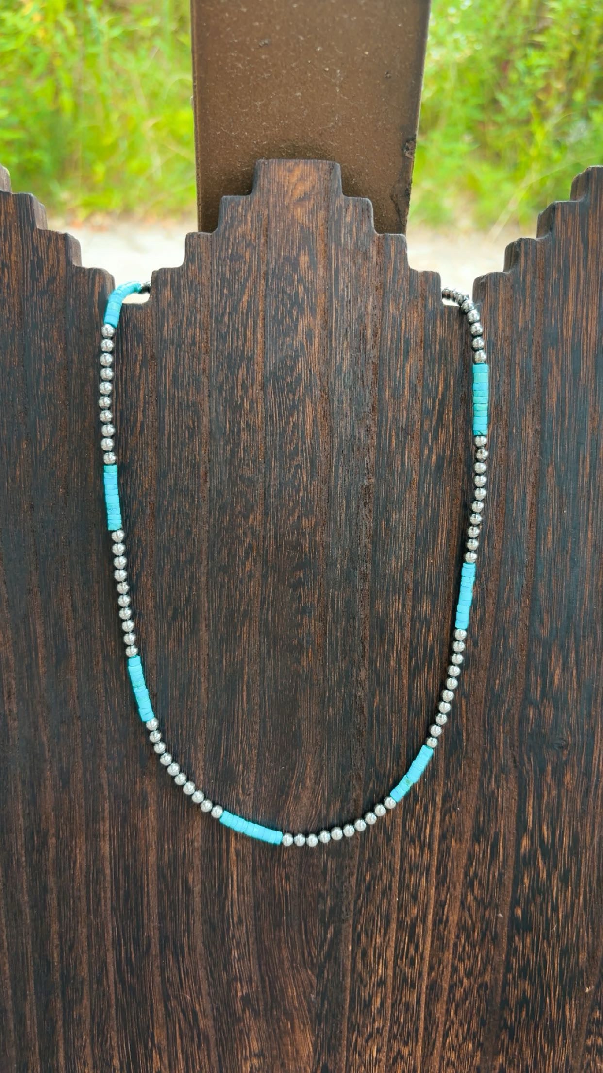 “THE MUSTANG” 4mm Hematite Pearls with Blue Turquoise Beads  (non tarnish & hypoallergenic)**1.5 week biz day TAT to be strung!