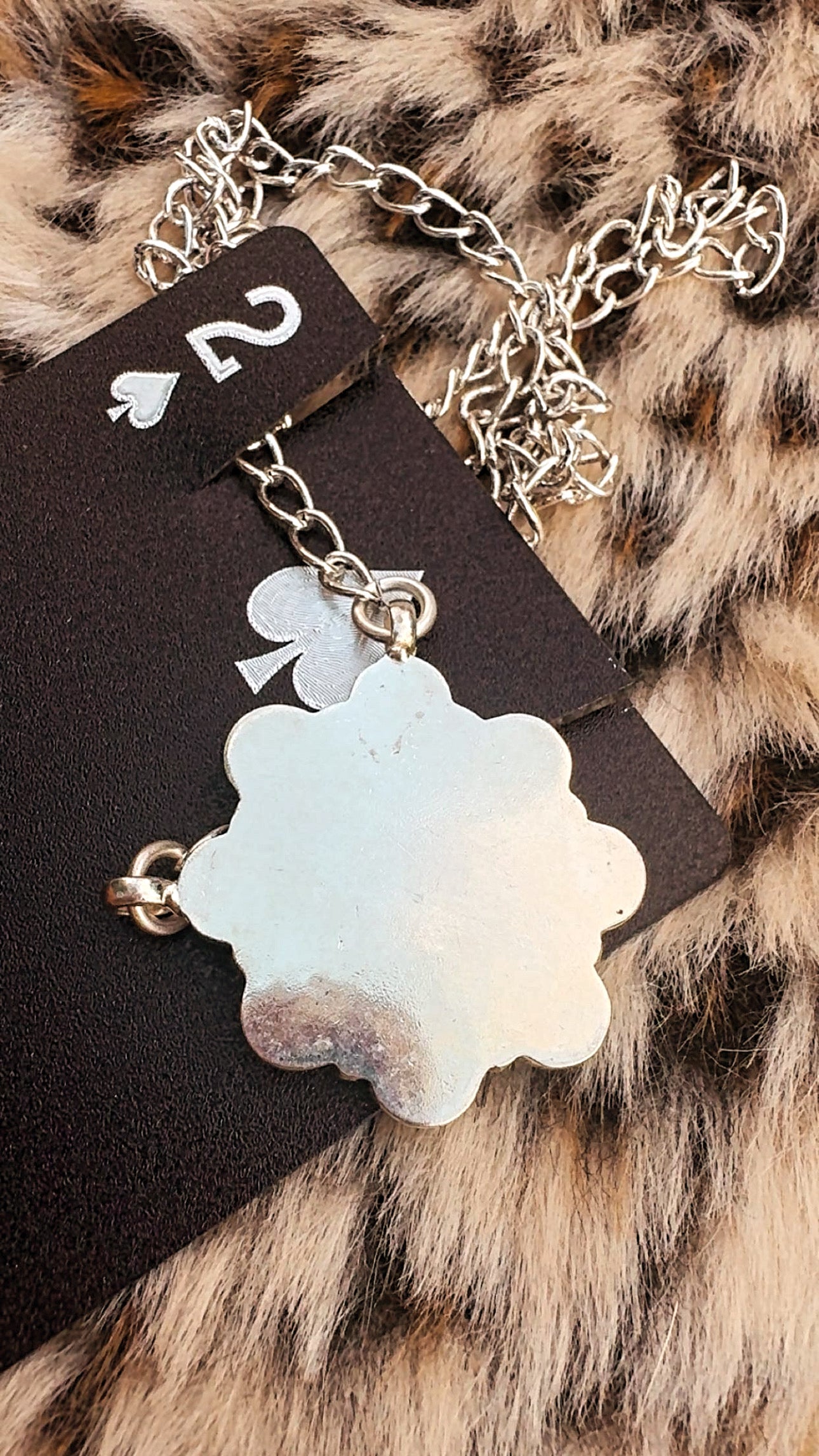 WHITE BUFFALO PLATED CLUSTER NECKLACES: Sterling 925 Plated! 1 1/8” with 20” adjustable chain