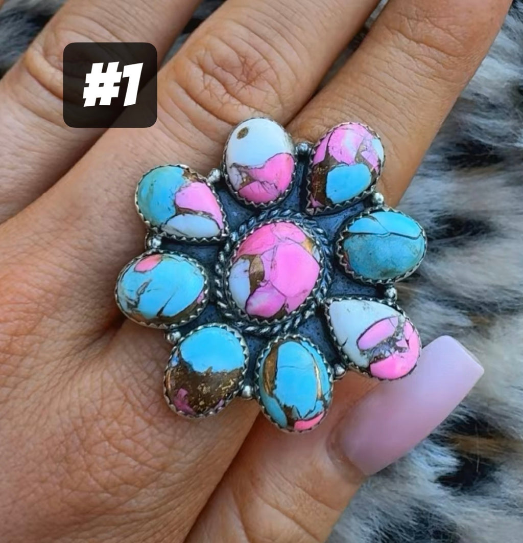 COTTON CANDY CLUSTERS: Sterling Silver 925 (1.5” by 1.5”)