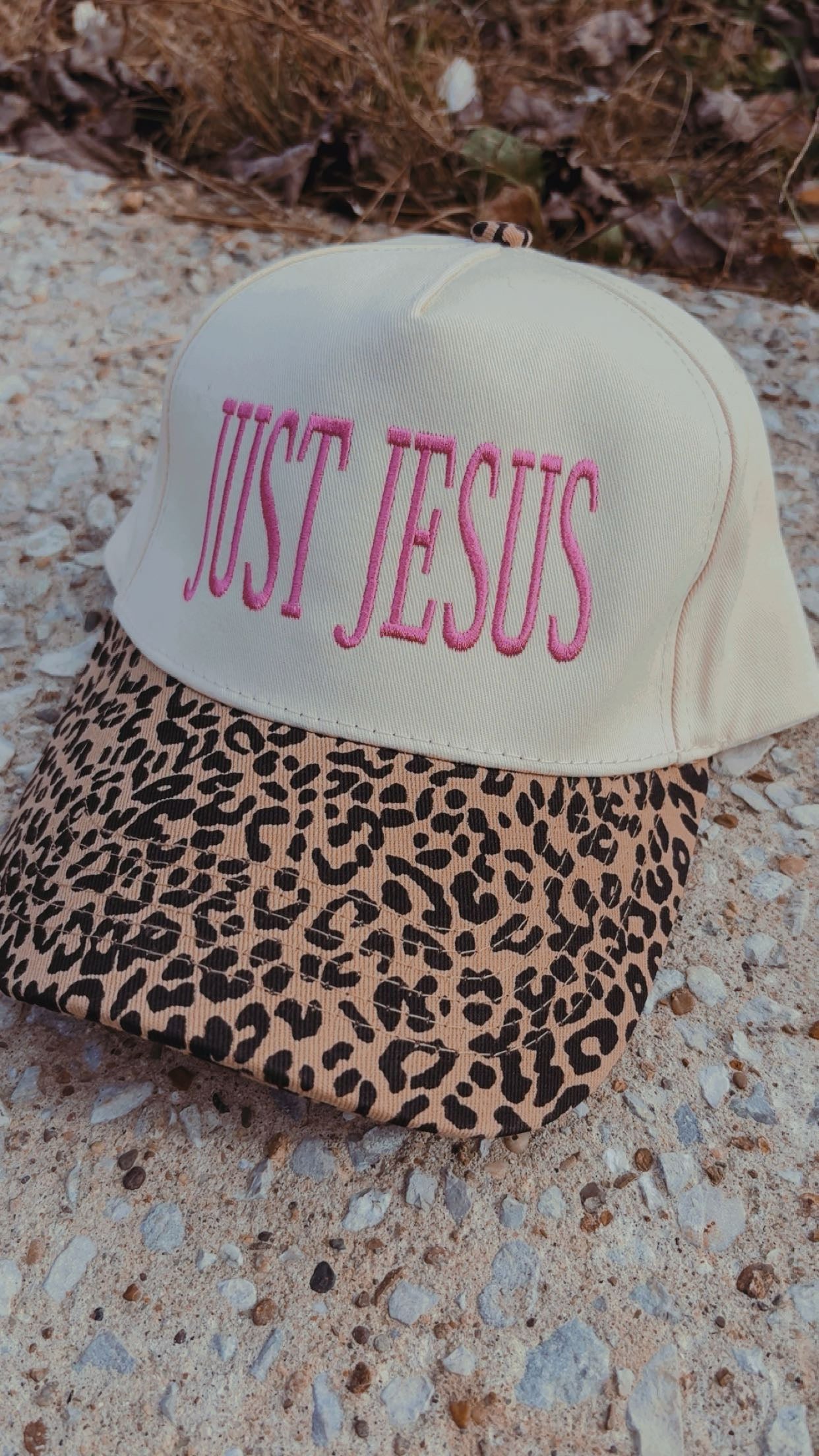 “JUST JESUS” Cheetah SnapBack Cap (Pre-Order)