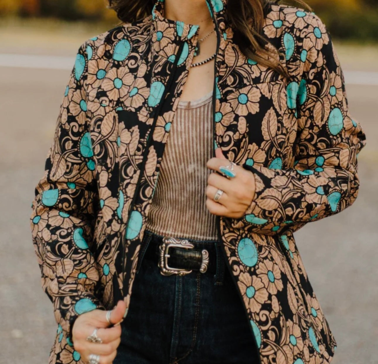 TOOLED IN TURQUOISE SOFTSHELL WEATHER RESISTANT JACKET: Pre-Order