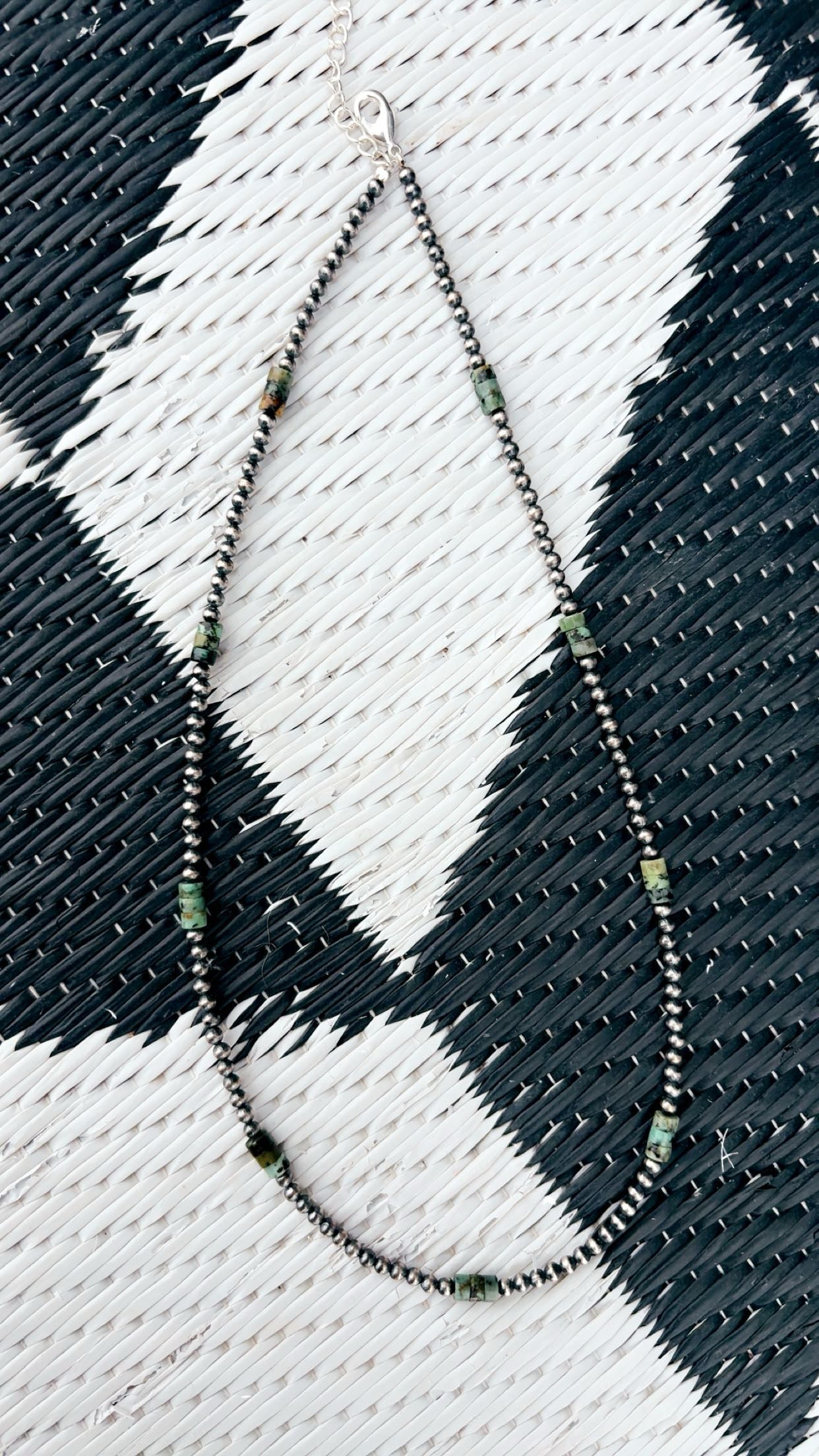 Green Sonoran N Pearls Drop: Sterling Silver 925 solid & plated pieces