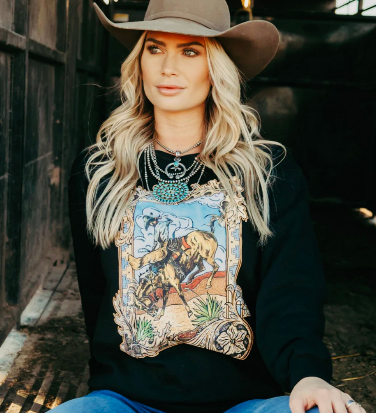 WAY OUT WEST PULLOVER IN BLACK: Pre-Order