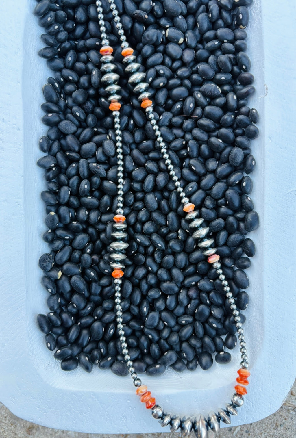 ORANGE SUNSET DROP: Ft. Orange Spiny & Composite Sterling Silver Pieces