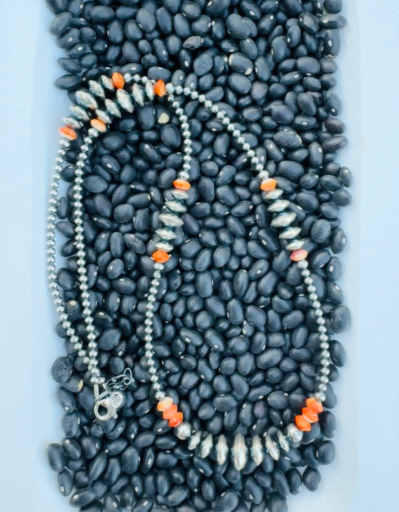 ORANGE SUNSET DROP: Ft. Orange Spiny & Composite Sterling Silver Pieces