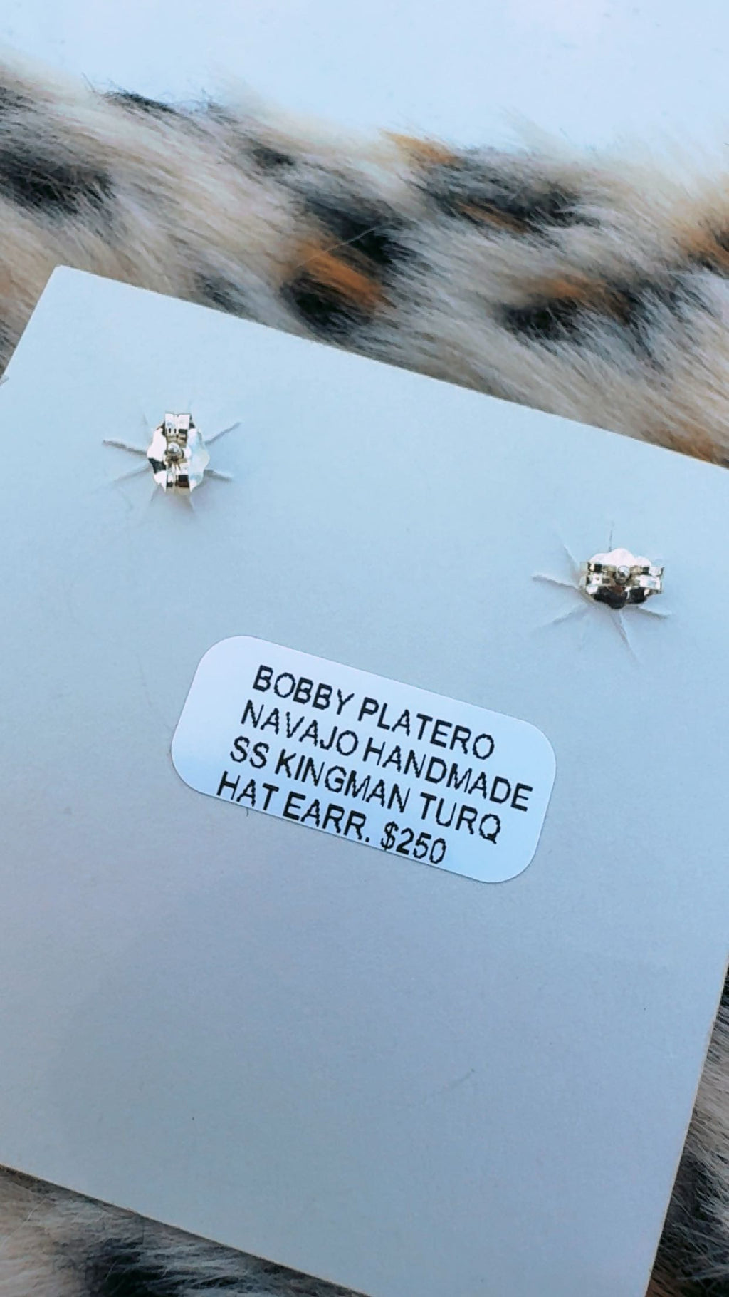 Bobby Platero Navajo made & signed Sterling Silver Cowboy Hat Post Back Studs