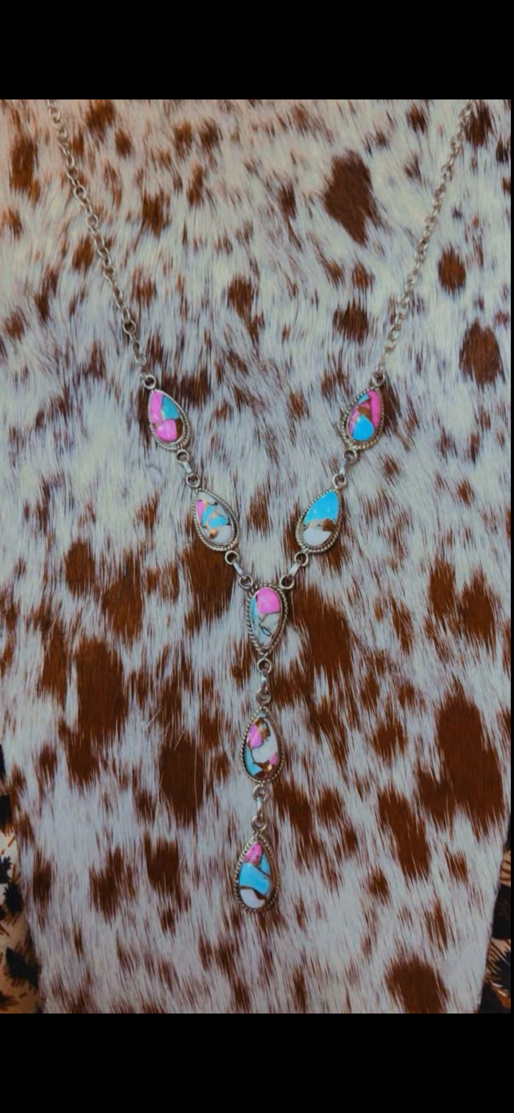 COTTON CANDY DAHLIA DROP: Dyed Kingman Sterling Silver Pieces
