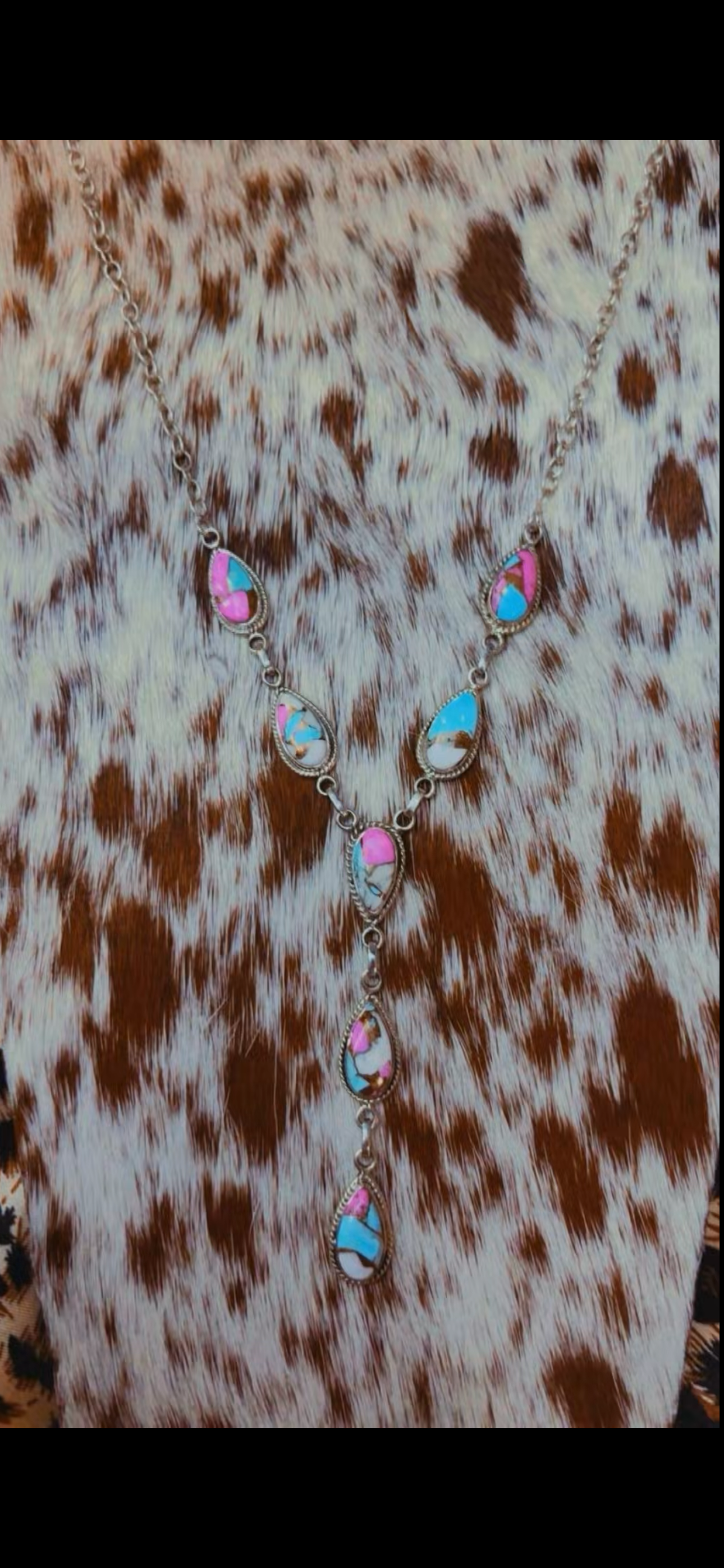 COTTON CANDY DAHLIA DROP: Dyed Kingman Sterling Silver Pieces